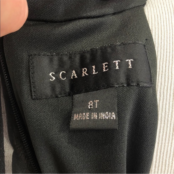 Scarlett halter neck chiffon tiered bodice back zip black dress size 8T - Picture 10 of 11